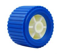 Honseadek Boat Trailer Ribbed Wobble Rollers, 108x75x19mm Blue Plastic EVA Keel Roller Replacement for Yacht Canoe Launch, Trailer Boat Guide Wheels