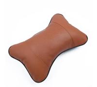 Honseadek Car Seat Headrest Pad for Neck Support - Bone-Shaped Memory Foam PU Leather Head Rest Pad, Ergonomic Auto Interior Accessory(Brown)