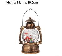 Honseadek Cartoon Christmas Music Box Lamp with 8 Sounds and Snowy Scene - Retro Horse Design Night Light for Holiday Decor and Giving(Old Snowman)
