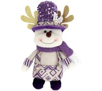 Honseadek Christmas Decoration, Purple Sequin Standing Santa Claus Figurine, Sparkling Glitter Cloth Ornament, Festive Holiday Display, Decorative Seasonal Piece(ELK)