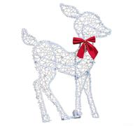 Honseadek Christmas Glittering Reindeer Holiday Light Deer Decoration with Mother and Child Elk Three Sets of Lamps for Outdoor Yard Garden Festive