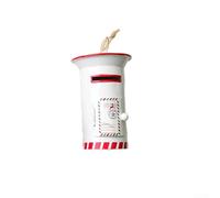 Honseadek Christmas Mailbox Tree Ornament, Metal Festive Postbox Decoration, Set Of 3 In Green White Red, Lifelike Mini Design With Opening Door(White)