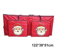 Honseadek Christmas Tree Storage Bag with Zipper and Handles for Holiday Decorations, Large 48 x 15 x 20 Inch Waterproof Oxford Canvas Organizer for Xmas Trees(Red Santa Claus)