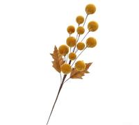Honseadek Christmas Tree Velvet Branch Ornaments with Ball Spikels, 55 cm Festive Hanging Decorations for Holiday Home & Garden Décor(Gold)