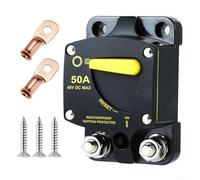 Honseadek Circuit Breaker, Manual Reset Switch, Waterproof, 12V-48V DC, Flush Mount Design, Pull-to-Trip Lever On-Off Multiple Current Options 30A-300A(50A)