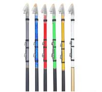 Honseadek Compact Telescopic Fishing Rod - Mini Carbon Build Collapsible to 45cm, Lightweight & Sensitive for Backpacking, 6 Extendable Lengths from 1.5m to For 3m(A（Random Color） 2.4m)