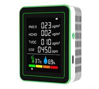 Honseadek Comprehensive Indoor Air Monitoring Device Portable Carbon Dioxide Meter With User Friendly LED Display Features, Indoor Air Quality Monitor(Black)
