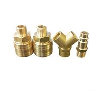 Honseadek Compressed Air Distributor 3 Way Y Splitter 1/4 for NPT Interface Pneumatic Connector Brass Nickel Plated Triple Outlet Hose Fitting for Air Tools(B)