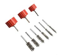 Honseadek Copper Pipe Cleaner Set For Power Drill, 3/9pc Tube And Steel Wire Brushes, 1/2 3/4 1 Inch, 8-19mm, Rust Removal Polishing Tool For Plumbing(9PCS)