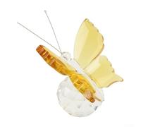 Honseadek Crystal Butterfly Figurine Handmade K9 Crystal Glass Paperweight Home Wedding Decoration for Christmas Birthday Anniversary Mother's Day Valentine's(Yellow)