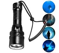 Honseadek Diving Flashlight LED L2 1600LM Waterproof IPX8 50M Underwater Torch for SCUBA Snorkeling with Wrist Band