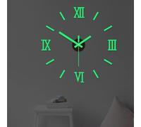 Honseadek DIY Luminous Wall Clock with Silent Movement and Acrylic Design for Home Decor - 40cm Creative Wall Sticker with Glow in Dark Feature(Night light)