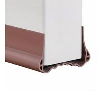 Honseadek Door Seal Draught Excluder Strip Weather Stripping Sound Insulation Cold Protection 100cm Cuttable Double Layer Design for Door Bottom Gap(S Brown)