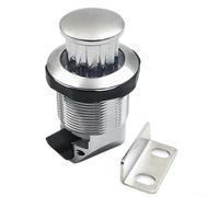 Honseadek Embedded Rotary Push-Type Door Lock - Keyless Pressurized Lock for RVs, Yachts, Cabinets & Wall Units, For Durable Plastic Chassis Button Lock, Black or Silver(SILVER)