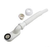 Honseadek Flexible Bathtub Drain Pipe Kit G1-1/2 Inch P Trap Low Profile Bath Waste Extendable Slip Joint Freestanding Tub Drainage System White Plastic