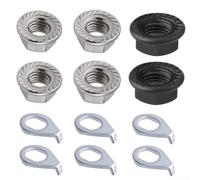 Honseadek For Bicycle Hub Motor Nuts and Safety Washer Kit, Carbon Steel M8/M9.5/M10 for Front and Rear Wheel Axle, Compatible with Electric Bikes and Scooters