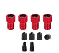 Honseadek For Converter for Silicone Sealing For Ring for Plus Mountain For Bike Aluminum Alloy Having Road Valve Adapter for 4-pack for (RED)