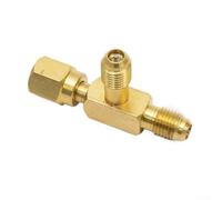 Honseadek for HVAC Refrigeration Tool Tee Adapter 1/4" SAE Flare Connector for Manifold Set and Deep Vacuum Pump with Brass T-Shape Branch Fitting