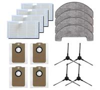 Honseadek for MONSGA MS1 MAX Robot Vacuum Replacement Parts Kit Including Side Brushes Mopping Cloths Filters Dust Collection Bags 16 Pack Accessories(A)