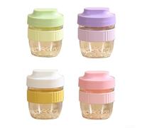 Honseadek Fruit Salad Cup with Airtight Lid for Meal Preparation, Reusable Leak-Proof Container with Built-in Spoon, Plastic Food Storage for Snacks(Pink)