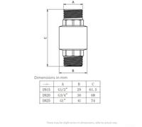 Honseadek G Thread Brass Check Valve DN15 to DN25 Vertical Type with Copper Stem, Industrial Water Backflow Preventer for Construction and Plumbing Applications, One-Way(3/4-200g)