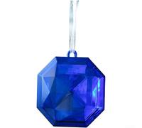 Honseadek Glitter Gem Plastic Christmas Tree Ornament, Square and Round Hanging Decorations for Holiday and Seasonal Décor, Festive Lightweight Design with(Sapphire Blue)