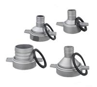 Honseadek Heavy Duty Aluminum Water Pump Fitting Connector with Rubber Seal Multi-Purpose Plumbing Adapter for Outdoor Equipment 1-3 Inch Pipe System Silver(2 inch)
