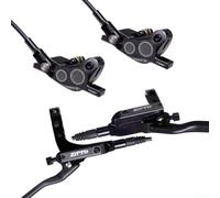 Honseadek Hydraulic Brakes Set For Bicycle Disc 4 Pushes Piston Mountain Bike, A Pair Of Aluminum Alloy Hydraulic Brakes(Black)