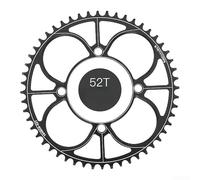 Honseadek Lightweight 104BCD Chainring CNC Aluminum Alloy, Positive | Negative Tooth Profile, Mud Shedding Design For 4-Bolt Off-Road Cranksets, Available In 40T To 52T Sizes, Black Finish