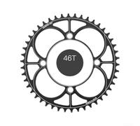 Honseadek Lightweight 104BCD Chainring CNC Aluminum Alloy, Positive | Negative Tooth Profile, Mud Shedding Design For 4-Bolt Off-Road Cranksets, Available In 40T To 52T Sizes, Black Finish