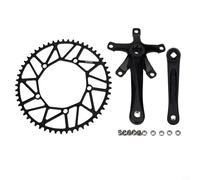 Honseadek Lightweight 130BCD Crankset for Folding Bikes, 48-56T Single Speed Chainring, 170mm Hollow Forged AL6061 Crank Arm, Compatible with 9 10 11 Speed(52T)