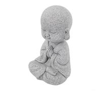 Honseadek Little Monk Statue Chinese Style Sculpture Decoration Adorable Buddha for Home Decor, Resin Figurine with Exquisite Craftsmanship for Living Room and(Not Move)