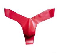 Honseadek Men Latex Pouch Thongs Briefs(L Red)