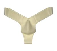 Honseadek Men Latex Pouch Thongs Briefs(L White)