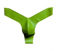 Honseadek Men Latex Pouch Thongs Briefs(XL Green)
