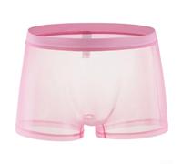 Honseadek Men Transparent Boxers See Through Briefs Low | Underpants Sheer Mesh Fabric Bulge Pouch Support Soft Elastic Waistband Breathable Material Sexy Lingerie for Guys