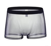 Honseadek Men Transparent Boxers See Through Briefs Low | Underpants Sheer Mesh Fabric Bulge Pouch Support Soft Elastic Waistband Breathable Material Sexy Lingerie for Guys