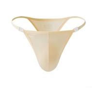Honseadek Men's Glossy Ice Silk Thong Underwear Shiny Satin G