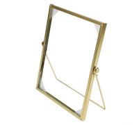 Honseadek Metal Photo Frame, Gold Or Black Finish, Rust Resistant, Sturdy Build, Double Sided Transparent Acrylic, Floating Display, Square Or Rectangular Sizes(gold - 7 inches)