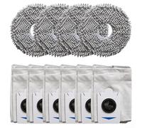 Honseadek Microfiber Mop Cloths And Replacement Dust Bags Kit For Ecovacs T30S X2 Pro, Washable Mopping Pads And Rags Set