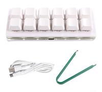 Honseadek Mini Mechanical Keyboard with 12 Programmable Shortcuts, Hot-Swappable Key Switches and Macro Support for Photoshop, Premiere on Windows, OS(White Energy)