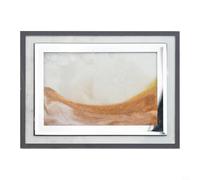 Honseadek Moving Sand Art Picture Round Glass Quicksand Painting 3D Sea Sand Landscape Dynamic Sand Frame for Home and Office Decoration Stress Relief Ornament(Yellow)