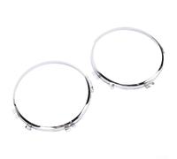 Honseadek Pair of 7 Inch Headlamp Retaining Bezel Metal Alloy Chrome for Land For Rover Series 2 2A 3 and For Range For Rover Front Headlight Trim PRC7992 STC1485