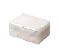 Honseadek PEVA Quilt and Bedding Storage Bag, Transparent Design for Easy Visibility, Large Capacity Under-Bed Storage Solution(M-white)