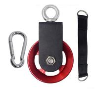 Honseadek Pulley System Gym Silent Nylon Fitness Swivel Pulley Wheel with Hanging Strap(88 red aluminum)