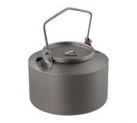 Honseadek Pure Titanium Kettle, Ultralight Camping Teapot, Foldable Handle Coffee Pot, Backpacking Water Boiler, Hiking Tea Maker, Outdoor Travel Cookware, Quick Heat Ti Vessel(Frosted style)