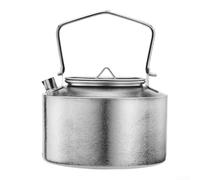 Honseadek Pure Titanium Kettle, Ultralight Camping Teapot, Foldable Handle Coffee Pot, Backpacking Water Boiler, Hiking Tea Maker, Outdoor Travel Cookware, Quick Heat Ti Vessel(ice flower style)