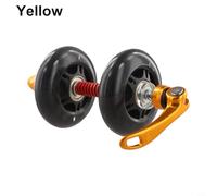 Honseadek Quick Release Wheel Roller for Bicycle Fork - Front Fork Mounting For Bike Pulling Roller with PU Wheel and Aluminum Alloy for Mountain and Road Bikes(yellow)