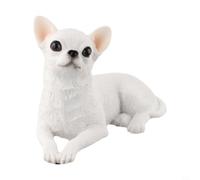 Honseadek Real Life Sitting Chihuahua Highly Detailed Garden Decoration Sculpture Made from Durable Frost Resistant Resin Material for Outdoor Spaces(White)