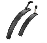 Honseadek Retractable Bike Mudguard Set with Tail Light | Adjustable Telescopic for fender for Mountain Road Bike, for Quick Release Soft Rubber Guard Front Rear, Black Red